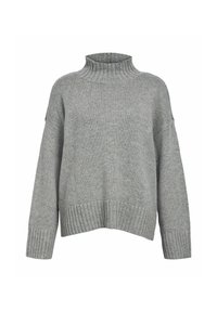 HIGH NECK - Pullover - medium grey melange