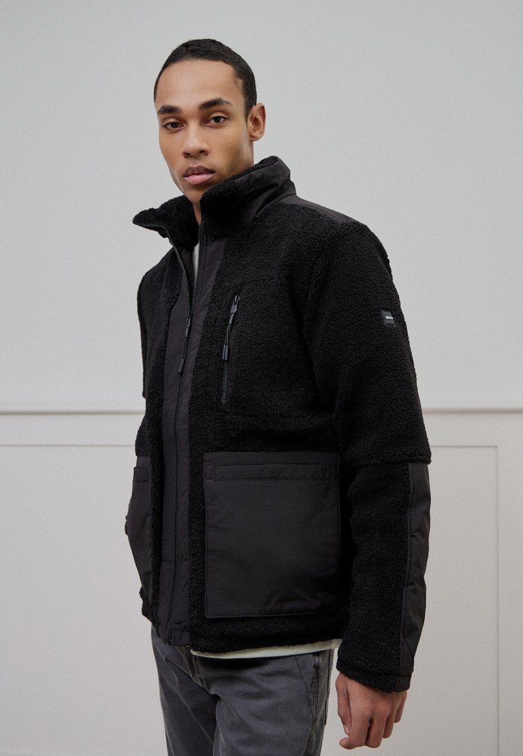 INDICODE JEANS Fleecejas gemêleerd zwart