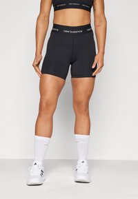 New Balance - SLEEK HIGH RISE BIKER - Urheilushortsit - black Pienoiskuva 1