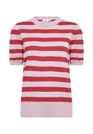 Saint Tropez MILA SS BLOCK STRIPE  - Print T-shirt - pink flame block stripe