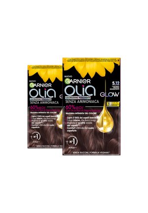 TINTA CAPELLI OLIA COLORAZIONE PERMANENTE SENZA AMMONIACA PER UNA FRAGRANZA DELICATA COPRE IL 100% DEI CAPELLI BIANCHI CON OLI DI FIORI DI ORIGINE NATURALE - 2 PACK - Tinte capelli - castano scuro iridescente