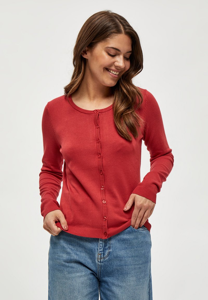 Minus MINEW LAURA CARDIGAN - Adīta jaka - berry red