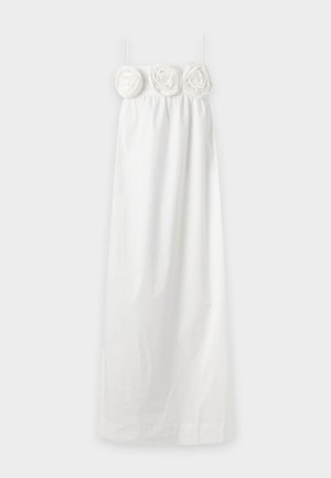 ADRIANA DEGREAS, FLOWER APPLIQUÉ MIDI DRESS - Accessoire de plage - off white