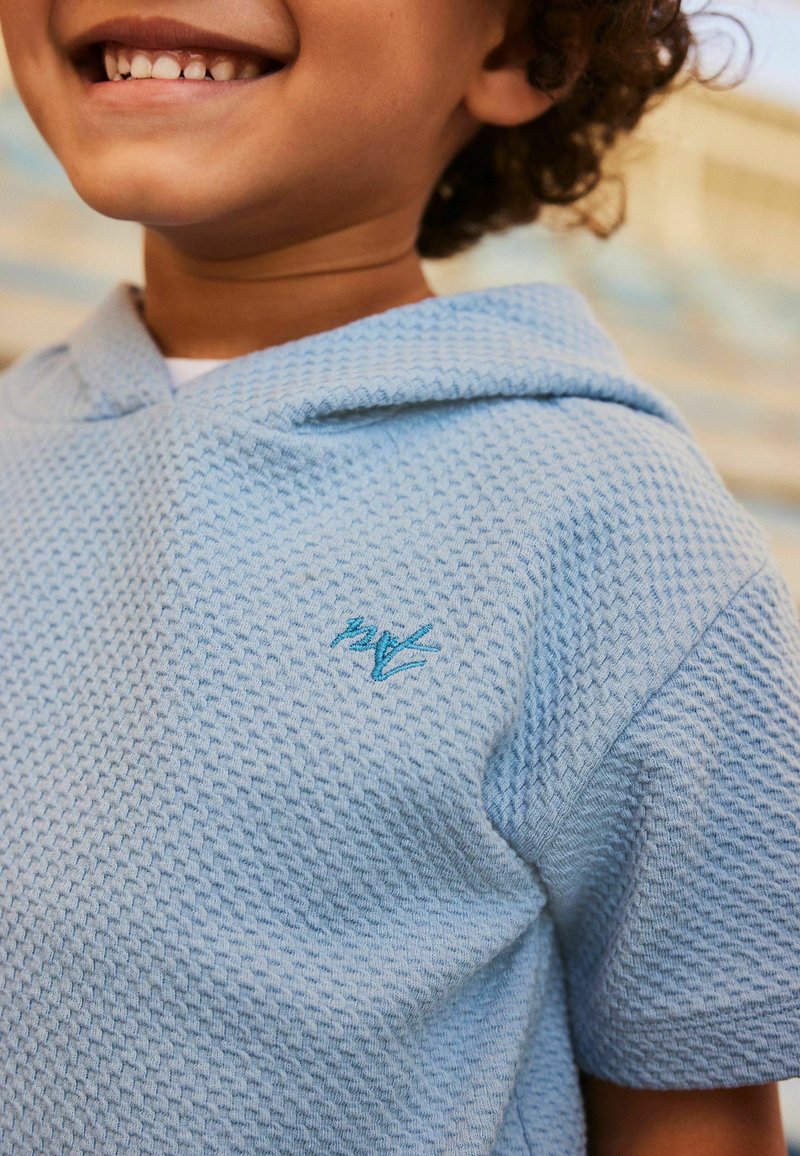 Next SHORT SLEEVE SET - REGULAR FIT - Mikina s kapucňou - teal blue