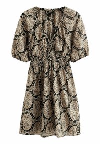 Next SHIRRED  REGULAR FIT - Freizeitkleid - black brown paisley print