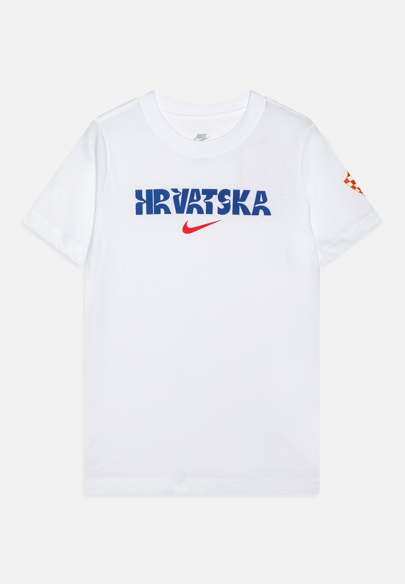 Nike Performance CROATIA CRO CREST TEE UNISEX Print T shirt White nike-performance-croatia-cro-crest-tee-unisex-print-t-shirt-white
