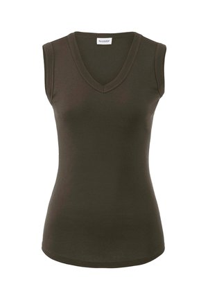 hessnatur, HESSNATUR SOFTRIB TOP - Top - vintage oliv