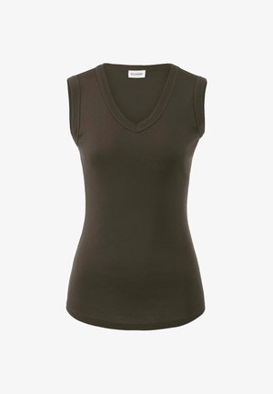 hessnatur, HESSNATUR SOFTRIB TOP - Top - vintage oliv