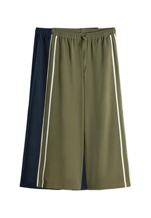 THE SET REGULAR FIT - WIDE SIDE STRIPE TRACKPANTS 2 PACK  . - Tepláky - khaki green navy blue