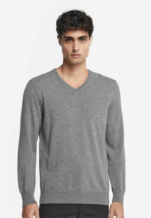 V-AUSSCHNITT  - Strickpullover - Grey