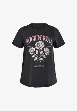 Zizzi, T-Shirt print - schwarz