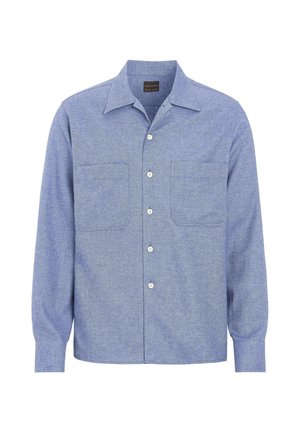 Oscar Jacobson, STRAIGHT FIT CUBAN WINTER TWILL SHIRT - Hemd - cikoria blue