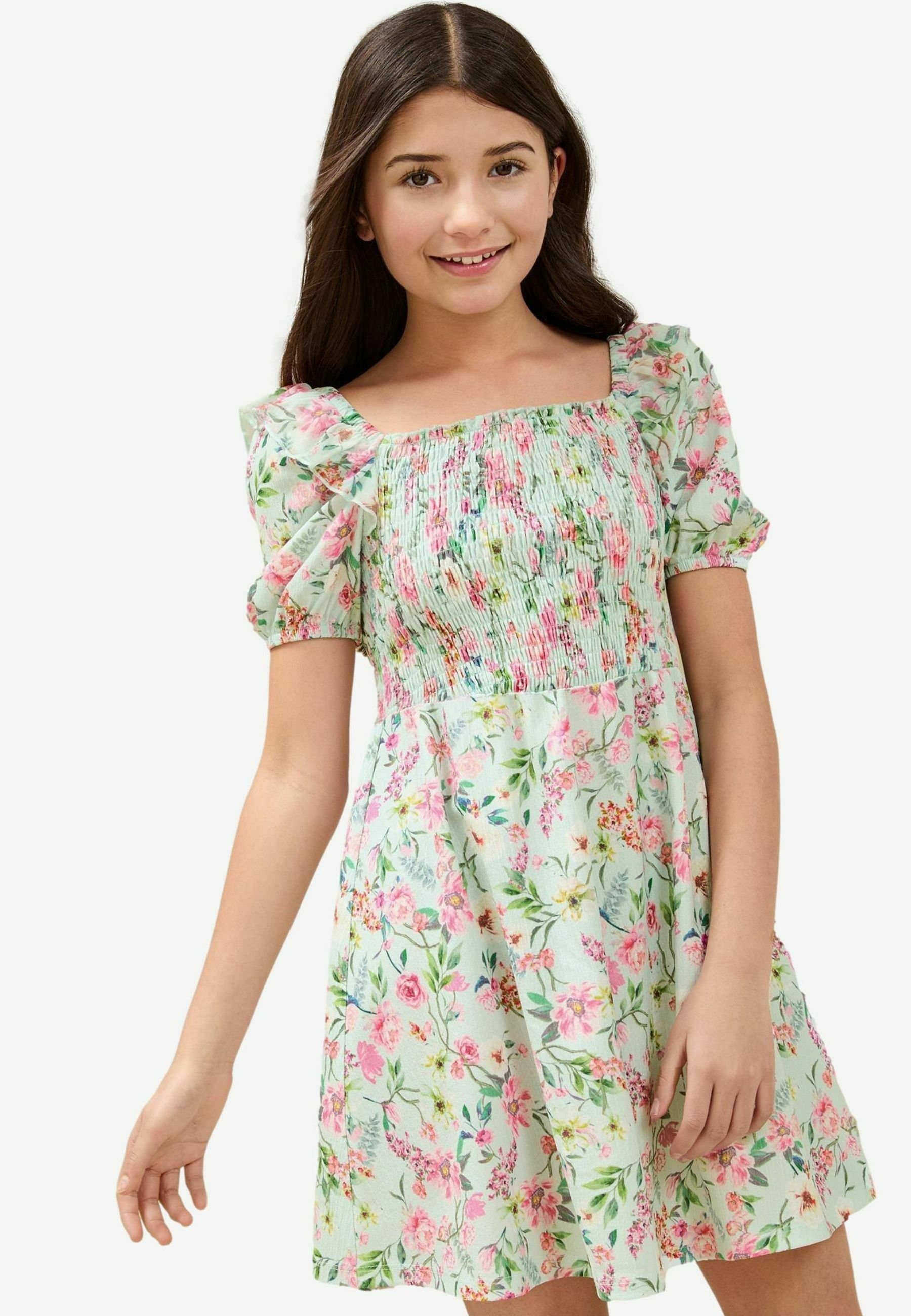 Lipsy REGULAR FIT CRINKLE PUFF SLEEVE Jersey dress mint