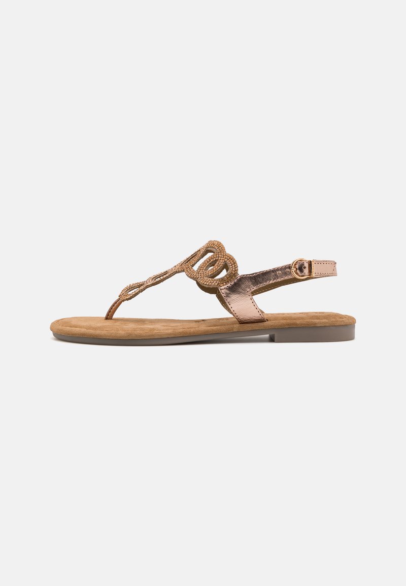 Tamaris T-bar sandals - copper glam