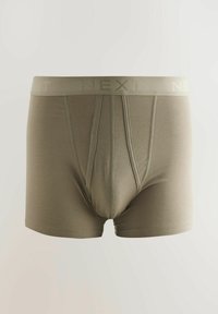 Herren Boxershorts in olivgrün, aus einem weichen, dehnbaren Material, mit einem glatten elastischen Bund mit "NEXT"-Logo und einer körpernahen Passform.