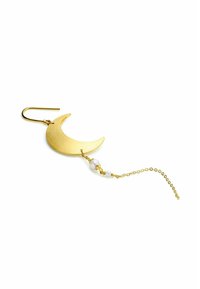 Jane Kønig HALF MOON EARRING WITH PEARL CHAIN RIGHT - Un singur cercel - gold plated