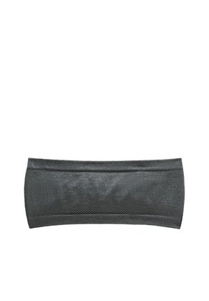 Sort tekstureret sports-hovedbånd med elastisk stræk, designet til svedabsorption under fysiske aktiviteter, vist på en hvid baggrund.