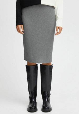 BYMMMORLA - Bleistiftrock - mid grey melange