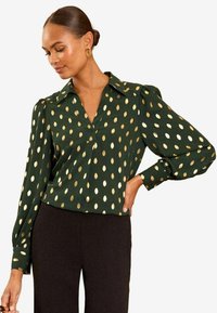 Love & Roses V NECK FOIL LONG SLEEVE - REGULAR FIT - Blūze - green