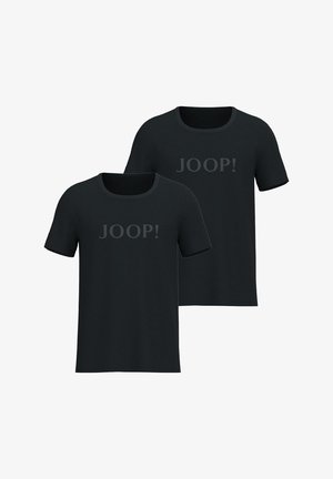 Schwarze T-Shirts mit rundem Ausschnitt und kurzen Ärmeln. Auf der Vorderseite befindet sich ein dezentes "JOOP!"-Logo in einer helleren Farbnuance.