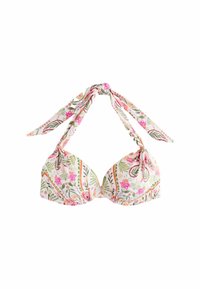 PADDED WIRED HALTER STANDARD - Bikini felső - cream pink paisley