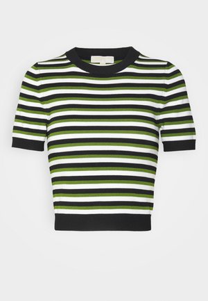 TRI COLOR STRIPE TEE - T-shirt print - leaf green
