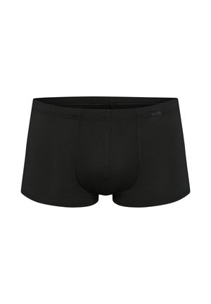 Czarne bokserki męskie z elastyczną talią i widocznymi przeszyciami z przodu, zaprojektowane na szczupłą sylwetkę.
