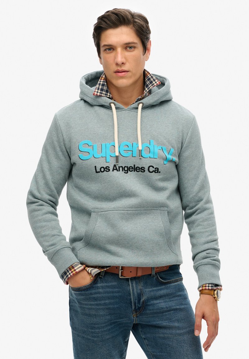 Sweat à Capuche Superdry Unisexe Taille L – Bleu – Coton Léger – Occasion Très Bon état