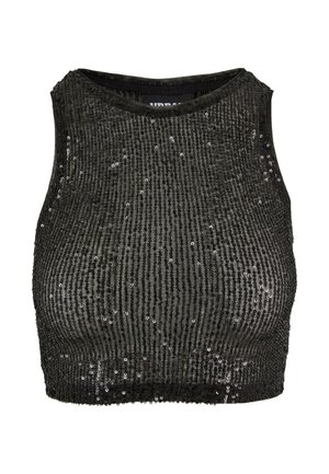 Urban Classics SEQUINS CROPPED  - Felső - black