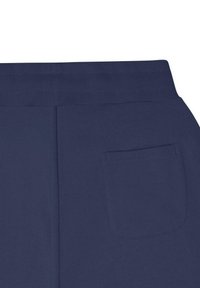 Marineblaue Jogginghosen mit einem strukturierten elastischen Bund und einer einzelnen Gesäßtasche mit quadratischem Design. Weicher, glatter Stoff.
