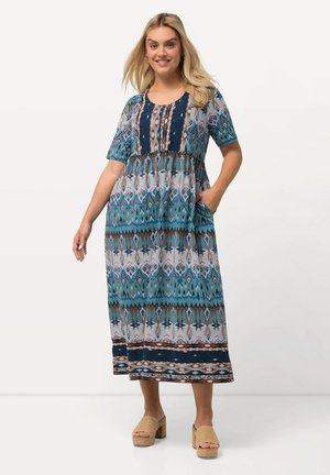 IKAT-INSPIRED SHORT SLEEVE - Vestido ligero - blue denim