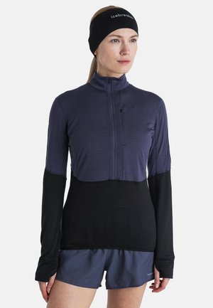 MERINO 200 MID WEIGHT  REAL FLEECE DESCENDER  HALF ZIP - Long sleeved top - DARK GREY