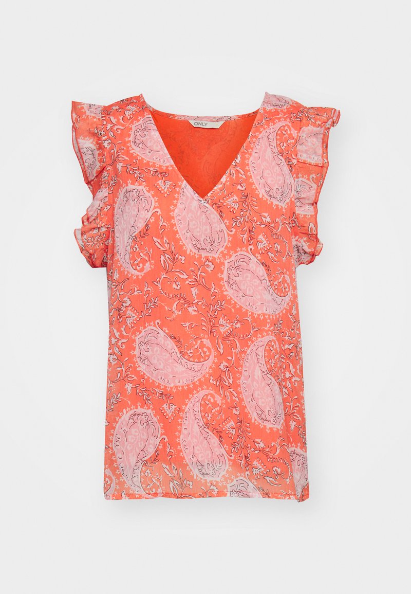 ONLY ONLAVEY LIFE V NECK - Μπλουζάκι με στάμπα - tigerlily