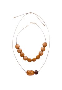 SET OF 2 BEADED CORD - Collier - dark red