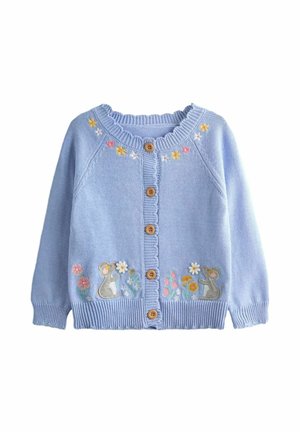 MOUSE AND FLOWER EMBROIDERED - Kardigán - mid blue