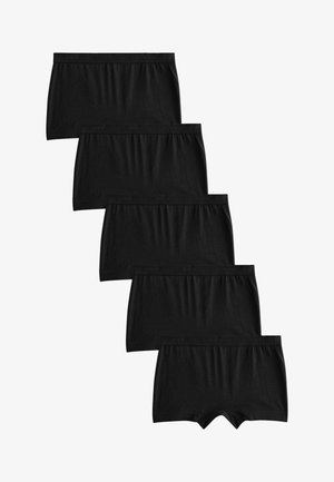 Schwarze Baumwoll-Boxershorts im Fünferpack, mit einem weichen elastischen Bund, der den eingravierten Markennamen "NEXT" trägt. Weiche Textur.