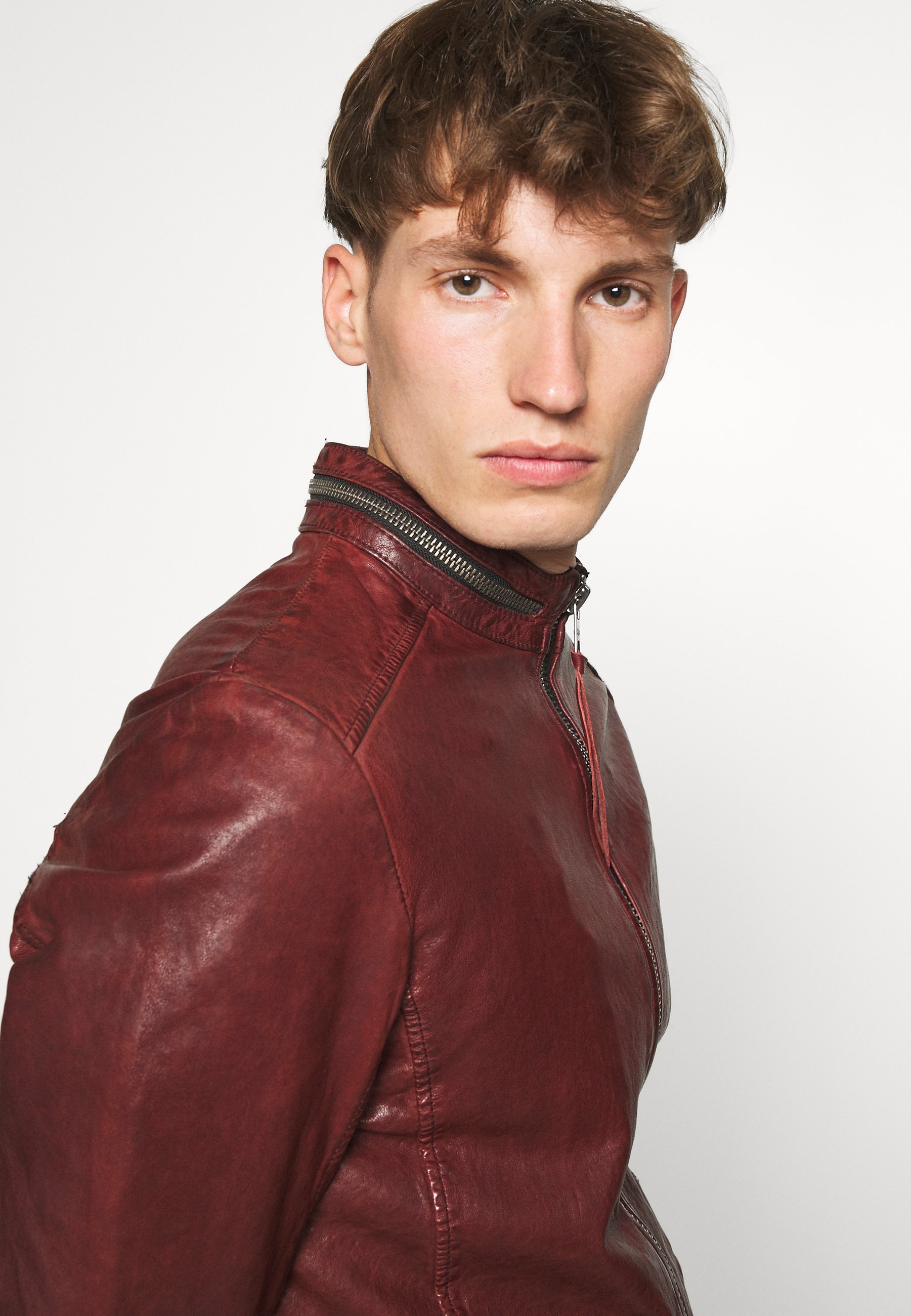 tigha lederjacke bordeaux herren