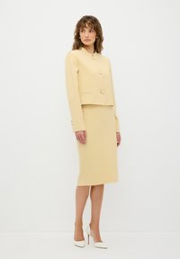 adL WITH BACK ZIPPER - Pouzdrová sukně - yellow