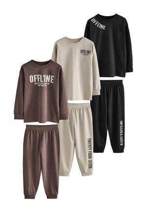 Next, 3 PACK - REGULAR FIT SET - Nachtwäsche Set - black brown