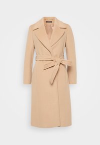 BELTED WOOL-BLEND WRAP COAT - Klasisks mētelis - camel