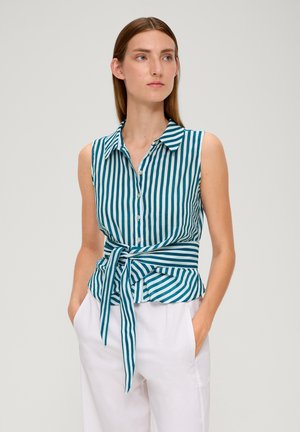 Button-down blouse - petrol