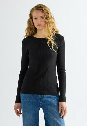 Wrangler, LONG SLEEVE VARIEGATED CREW FOR WOMENS - SLIM FIT - Maglietta a manica lunga - black
