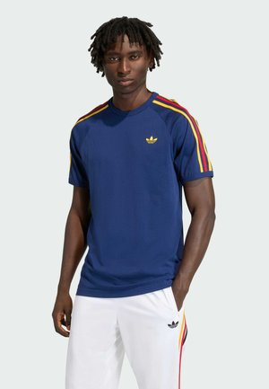 3-STRIPES TEE - Tričko s potlačou - dark blue   crew yellow   power blue