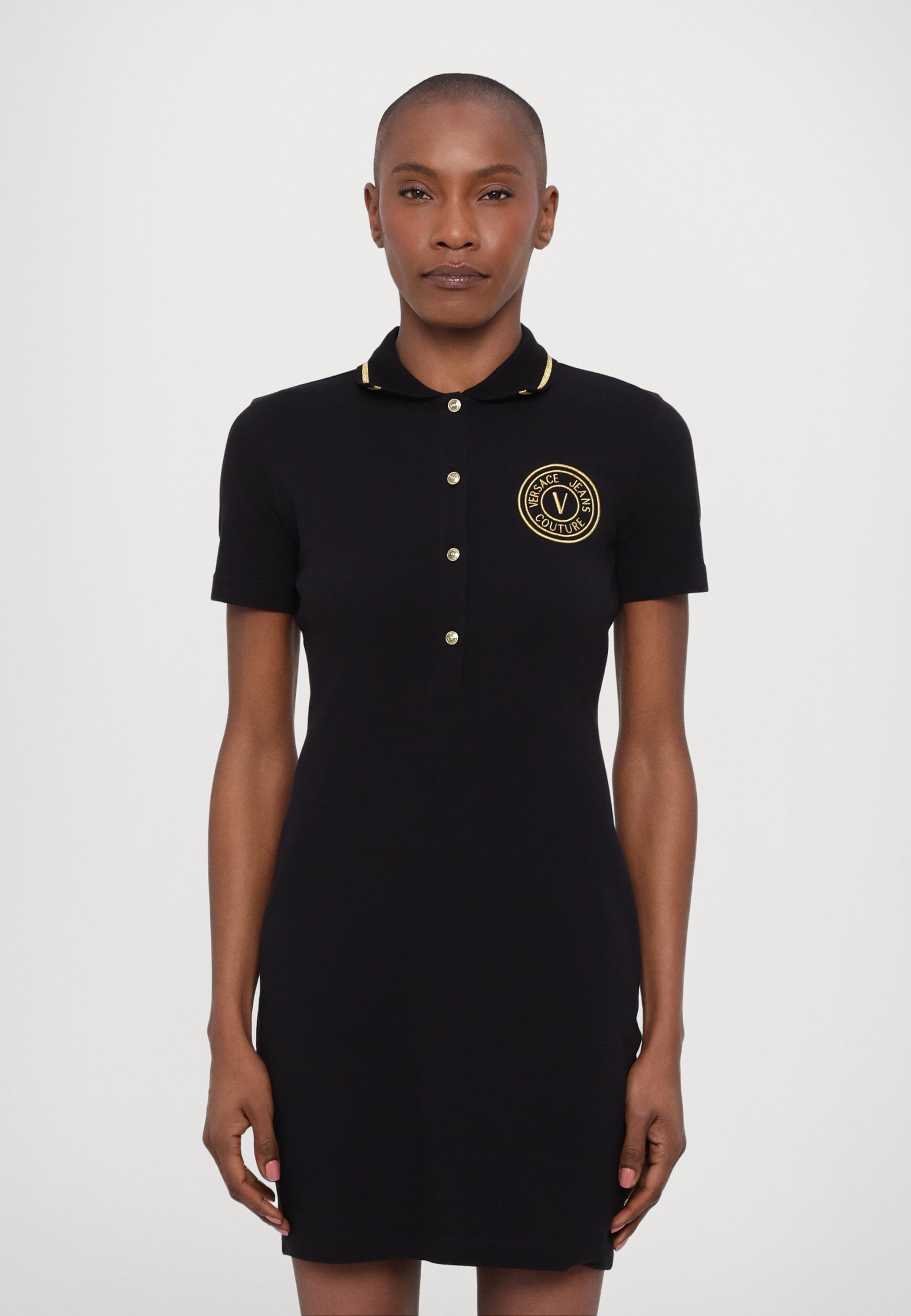 Versace Jeans Couture Shirt dress - black/gold/black - Zalando