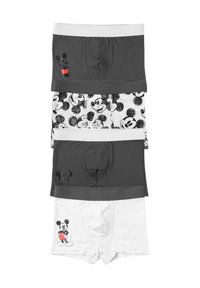 Set di tre paia di boyshorts: neri, bianchi con stampa di Topolino e grigi. Tessuto morbido con cinture a contrasto. Presenta grafiche giocose.