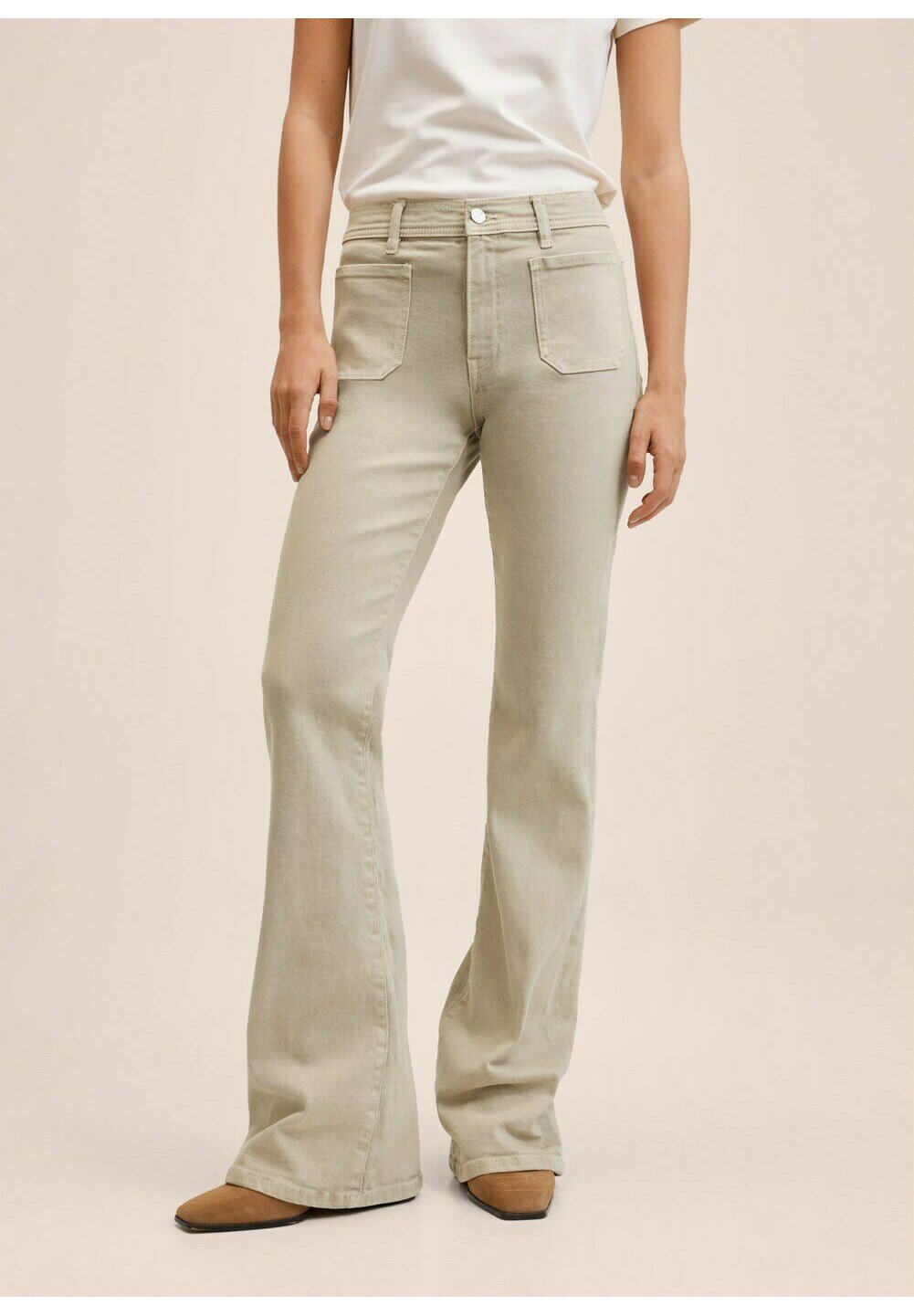 Mango VALEN - Flared Jeans - beige - Zalando.de