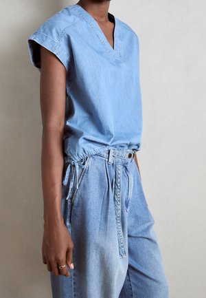 Bluse - light-blue denim