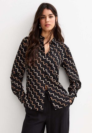 New Look RIBBONS BUTTON - Overhemdblouse - black pattern