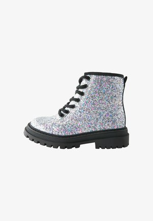 Next, Schnürstiefelette - silver glitter