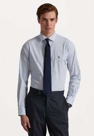 CUSTOM FIT PLAID STRETCH POPLIN SHIRT - Shirt - white/harbor island blue